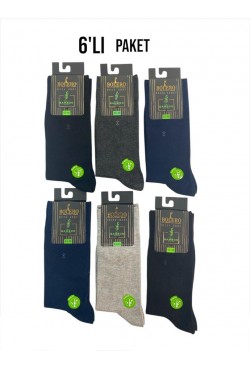 Bolero  E-70 Erkek Bambu Dikişsiz Likralı Çorap 40/42 garson 6'lı paket 