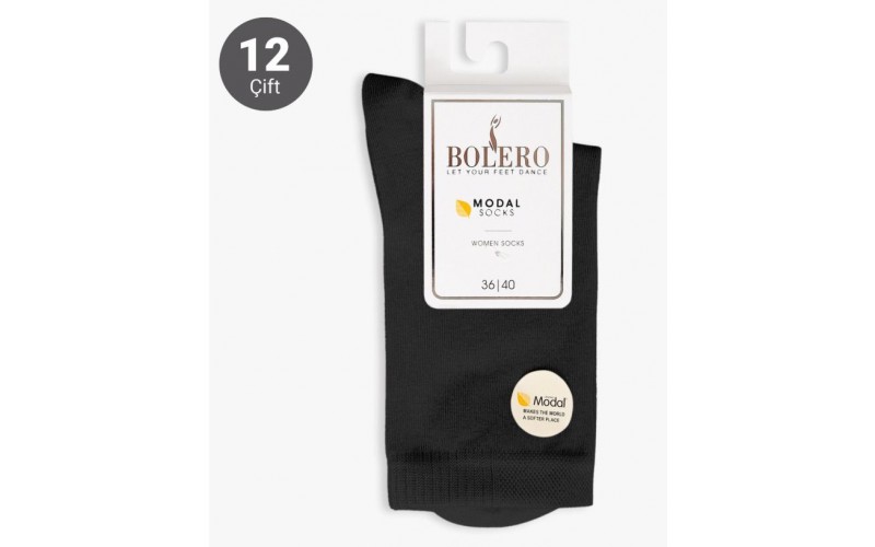 Bolero B-86 Yarım Konç Kadın Modal Çorap 12'li