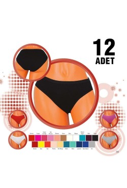 DONDEZA  102 BAYAN DÜZ BİKİNİ külot ( M Kalıp) 12'Lİ PAKET 