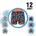 DONDEZA 505  DESENLİ ERKEK ÇOCUK BOXER 12'Lİ PAKET asoti