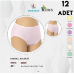 Dondeza 441 12'li Dondeza Raporlu Kız Çocuk Külot Renk asorti paket 