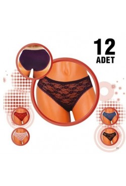 DONDEZA  BAYAN DANTELLİ  BİKİNİ 12'Lİ PAKET 