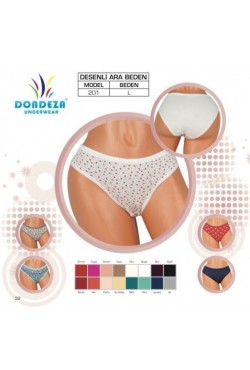DONDEZA 201   BAYAN  DESENLİ ARA BEDEN  BATO 12'Lİ PAKET 
