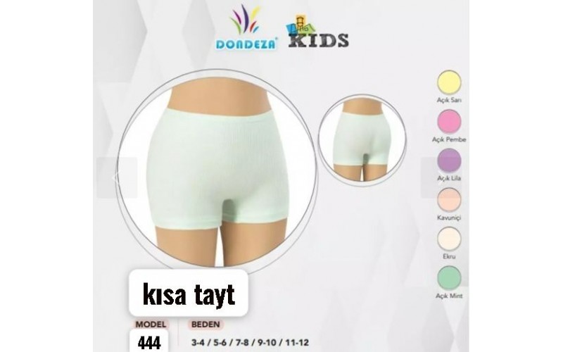 Dondeza 444 Kız Çocuk Penye Kısa Tayt 6'lı paket 