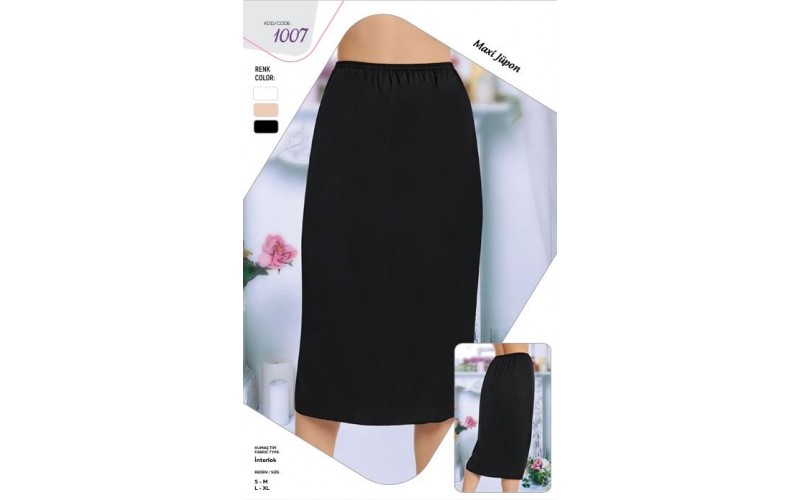 Ersoy Collection Kadın Siyah Uzun Battal Jupon ( Etek Astarı) -siyah
