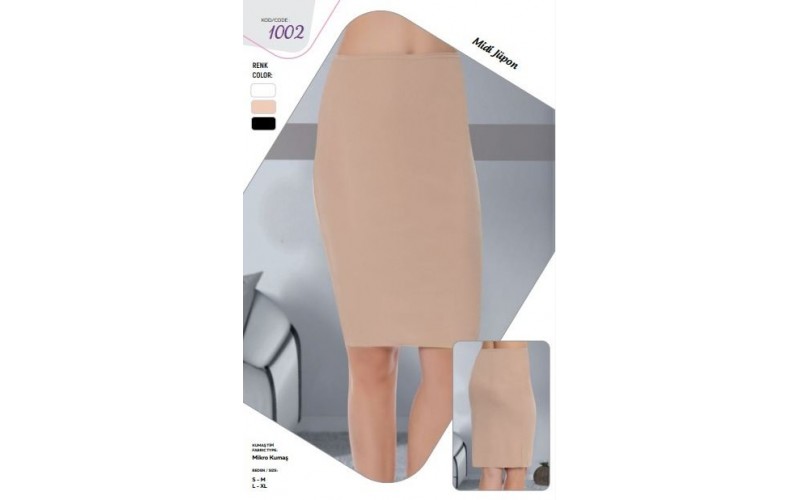 Kadın Düz İpeksi Dokulu Mikrofiber Midi Jüpon Ersoy Collection-ten