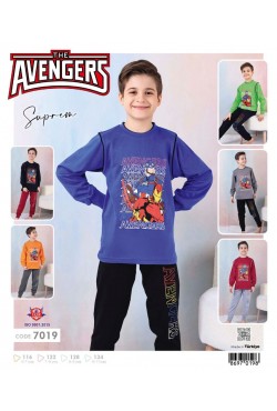 Kapi Kids 7019 Erkek Uzun Kol Pijama Takımı 4'lü Seri