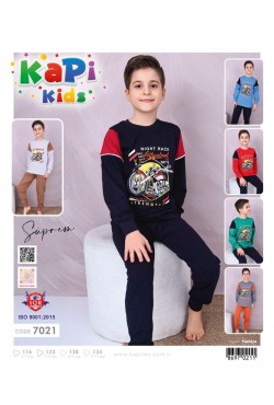 Kapi Kids 7021 Erkek Çocuk Uzun Kol Pijama Takımı