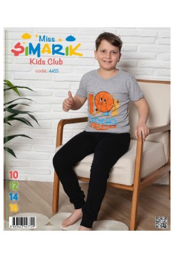 Şımarık Erkek  Çocuk Pijama Takımı gez boy lıkralı  Kısa Kol 10/12/14/16 yaş grubu 4'lü serili 