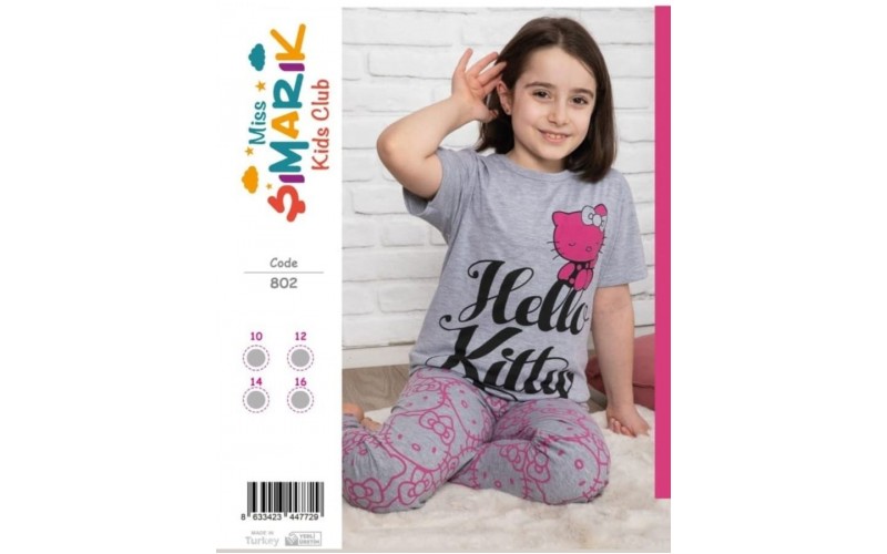 Şımarık Kız  Çocuk Pijama Takımı gez boy lıkralı 10/12/14/16 yaş grubu 4'lü serili 