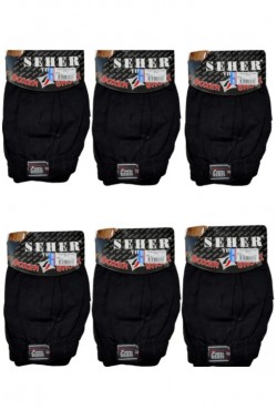 Seher Yıldızı Düz Penye Boxer Siyah