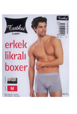 Tutku Erkek Likralı Boxer -gri
