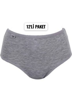 Tutku Kadın ELastan Bato Külot 12 'li Paket GRİ