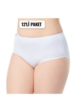 Tutku Kadın ELastan Bato Külot 12 'li Paket Beyaz