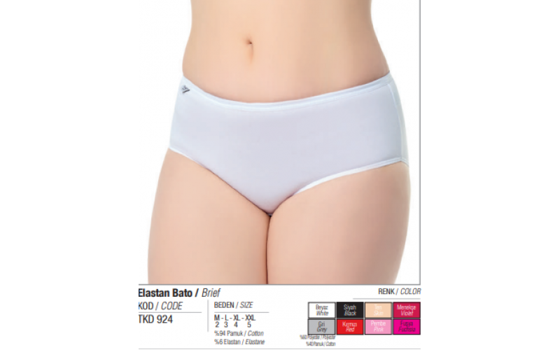 Tutku Kadın ELastan Bato Külot 12 'li Paket Beyaz