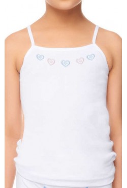 Tutku Kız Çocuk İp Askılı İşlemeli Atlet 6lı Paket