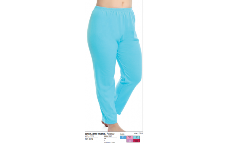 Tutku Kadın Zenne İnterlok Penye Pijama Tek Alt Karışık Renk 6 'lı Paket