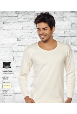 Tutku 0112 Erkek İnterlok Kışlık Uzun kol Içlik Üst Pamuk %100 PAMUK  EKRU