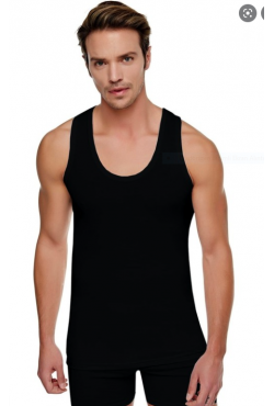 Tutku Erkek Ribana Atlet 6'lı Paket Siyah