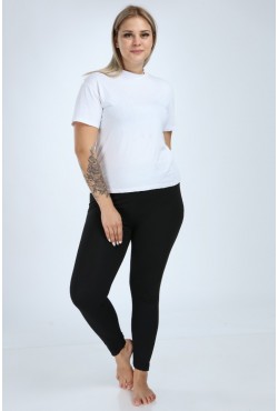 Hilal Yıldız Kadın Penye Uzun Dantelli Tayt 09 L-XL - 6 adet siyah