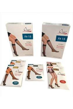 Özge Fit 15 Diz Altı ( parlak) tül çorap 12'li paket