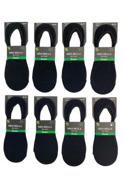 Miss Bella Erkek Bambu Silikonlu Dikişsiz Babet 12 li Paket