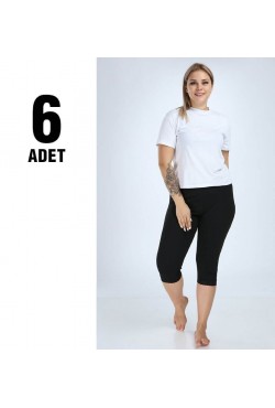 Hilal Yıldız Kadın Kısa/ KAPRİ / Dantelli Tayt 07 L-XL  - 6 Adet siyah 