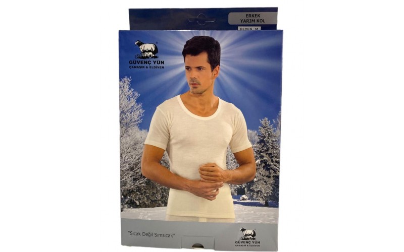 Erkek Güvenç Yün Yarım Kollu Fanila Termal Üst Içlik