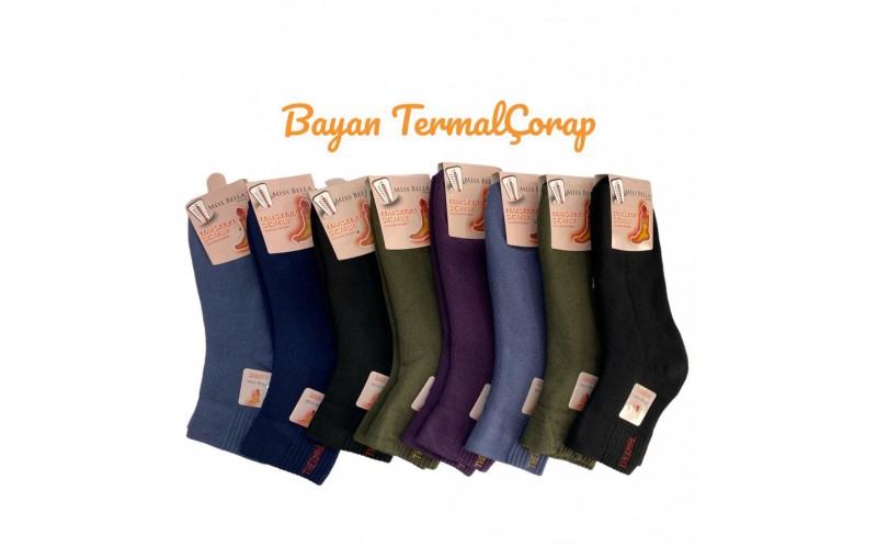 Miss Bella Kadın Termal Özel Dikiş Çorap 12'li Paket