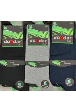 Dündar  Plus 5602 Erkek Dikişsiz  Bambu Likralı  Çorap  12'li paket 
