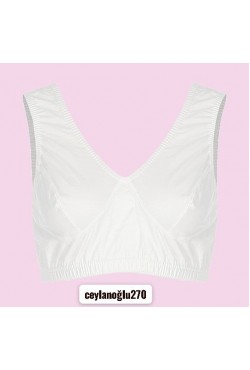 Ceylanoğlu %100 Pamuk Yarım Atlet Sütyen 270 (6 Adet) beyaz 