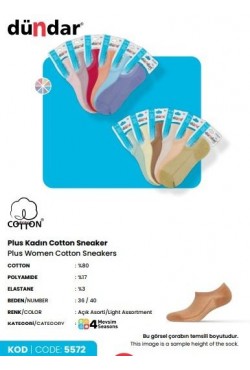 Dündar 6876 Plus Modal Sneaker  asorti 12'li paket 