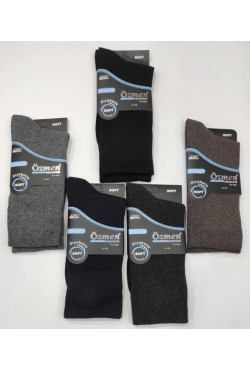 Özmen Dikişsiz Diyabet Erkek Çorap 40/44 12'li paket asorti
