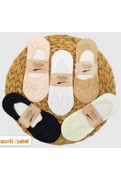 Defile Kadın Tül Desenli Babet 12'li Paket 