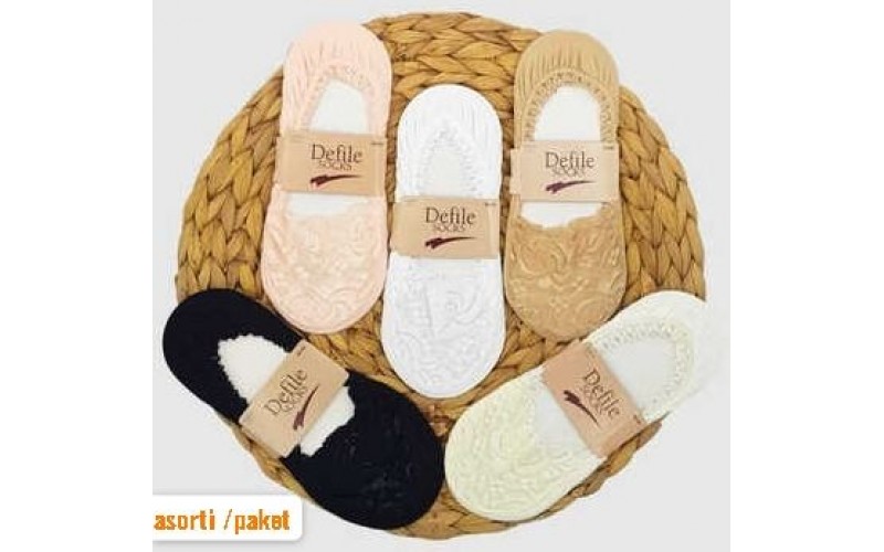 Defile Kadın Tül Desenli Babet 12'li Paket 