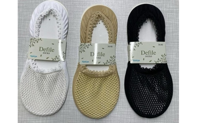 Defile Kadın Tül Desenli Babet 12'li Paket 