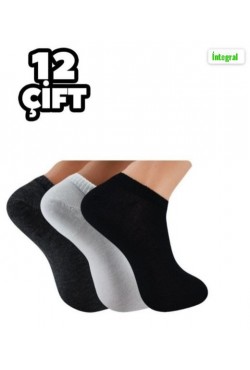 İntegral  Karışık Renk Erkek  Bambu Sneakers Çorap 12'li 40/44 