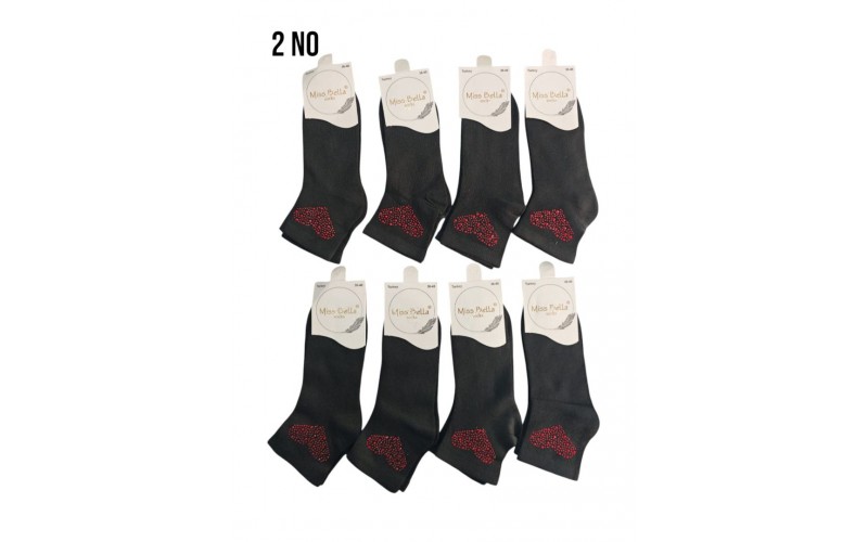 Miss Bella Taşlı Patik Çorap 12' li paket 