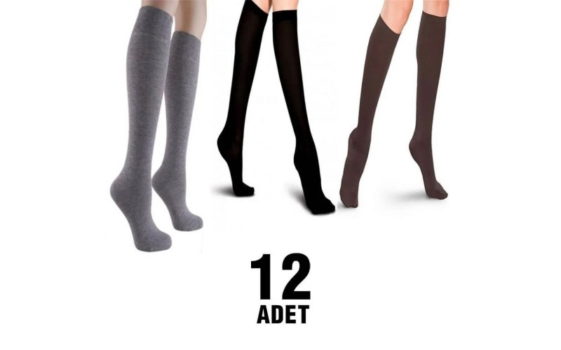 Özmen Dizaltı Anne Çorabı 12'li - Std asorti