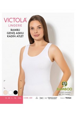 Victola 400 Bayan Bambu Atlet  Geniş  Askılı Beyaz