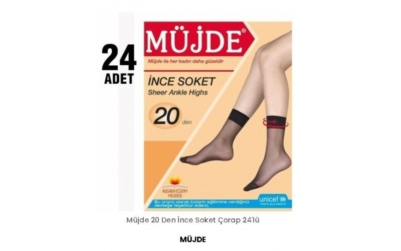 MÜJDE İNCE SOKET ÇORAP 24'LÜ PAKET